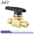 Brass Double Ferrule Tube Fitting Instrument Ball Valve